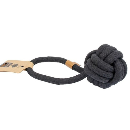 hundelegetøj bold sort med håndtag small - 22cm